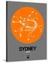 Sydney Orange Subway Map-NaxArt-Stretched Canvas