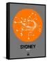 Sydney Orange Subway Map-NaxArt-Framed Stretched Canvas