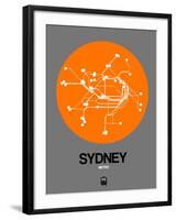 Sydney Orange Subway Map-NaxArt-Framed Art Print