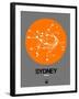 Sydney Orange Subway Map-NaxArt-Framed Art Print