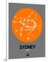 Sydney Orange Subway Map-NaxArt-Framed Art Print