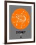 Sydney Orange Subway Map-NaxArt-Framed Art Print