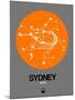 Sydney Orange Subway Map-NaxArt-Mounted Art Print