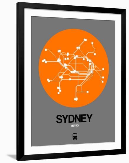 Sydney Orange Subway Map-NaxArt-Framed Art Print