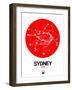 Sydney Red Subway Map-NaxArt-Framed Art Print