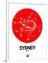 Sydney Red Subway Map-NaxArt-Framed Art Print