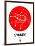 Sydney Red Subway Map-NaxArt-Framed Art Print