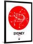 Sydney Red Subway Map-NaxArt-Framed Art Print