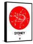 Sydney Red Subway Map-NaxArt-Framed Stretched Canvas