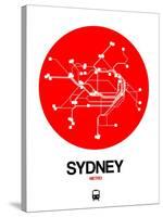 Sydney Red Subway Map-NaxArt-Stretched Canvas