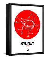 Sydney Red Subway Map-NaxArt-Framed Stretched Canvas