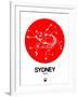 Sydney Red Subway Map-NaxArt-Framed Art Print