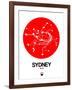 Sydney Red Subway Map-NaxArt-Framed Art Print