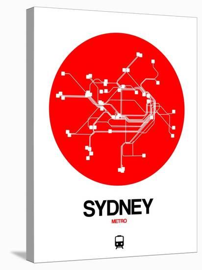 Sydney Red Subway Map-NaxArt-Stretched Canvas