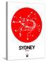 Sydney Red Subway Map-NaxArt-Stretched Canvas