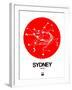 Sydney Red Subway Map-NaxArt-Framed Art Print