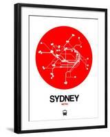 Sydney Red Subway Map-NaxArt-Framed Art Print