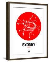 Sydney Red Subway Map-NaxArt-Framed Art Print