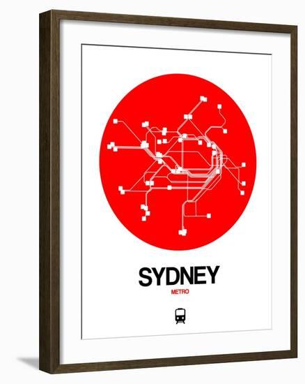 Sydney Red Subway Map-NaxArt-Framed Art Print