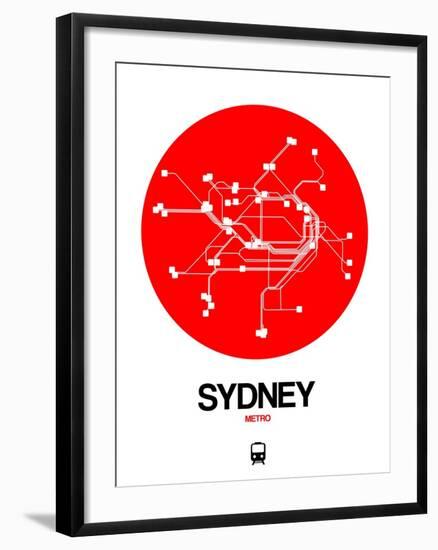 Sydney Red Subway Map-NaxArt-Framed Art Print