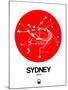 Sydney Red Subway Map-NaxArt-Mounted Art Print