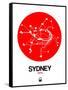 Sydney Red Subway Map-NaxArt-Framed Stretched Canvas