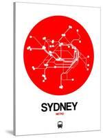 Sydney Red Subway Map-NaxArt-Stretched Canvas