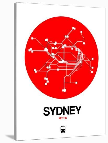 Sydney Red Subway Map-NaxArt-Stretched Canvas