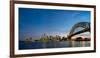 Sydney's iconic buildings lit up as dusk settles over the city, Sydney, New South Wales, Australia-Logan Brown-Framed Photographic Print