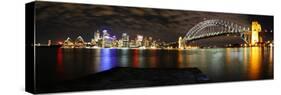 Sydney Skyline and Bridge at Night-23mosaic-Stretched Canvas