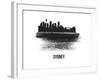 Sydney Skyline Brush Stroke - Black II-NaxArt-Framed Art Print