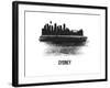 Sydney Skyline Brush Stroke - Black II-NaxArt-Framed Art Print