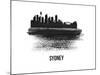 Sydney Skyline Brush Stroke - Black II-NaxArt-Mounted Art Print