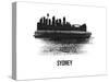 Sydney Skyline Brush Stroke - Black II-NaxArt-Stretched Canvas