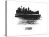 Sydney Skyline Brush Stroke - Black II-NaxArt-Stretched Canvas