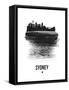 Sydney Skyline Brush Stroke - Black-NaxArt-Framed Stretched Canvas