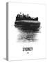 Sydney Skyline Brush Stroke - Black-NaxArt-Stretched Canvas