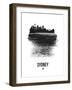 Sydney Skyline Brush Stroke - Black-NaxArt-Framed Art Print