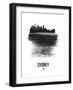 Sydney Skyline Brush Stroke - Black-NaxArt-Framed Art Print