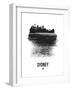 Sydney Skyline Brush Stroke - Black-NaxArt-Framed Art Print