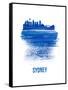 Sydney Skyline Brush Stroke - Blue-NaxArt-Framed Stretched Canvas