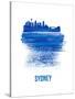 Sydney Skyline Brush Stroke - Blue-NaxArt-Stretched Canvas