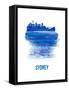 Sydney Skyline Brush Stroke - Blue-NaxArt-Framed Stretched Canvas