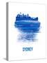 Sydney Skyline Brush Stroke - Blue-NaxArt-Stretched Canvas