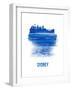 Sydney Skyline Brush Stroke - Blue-NaxArt-Framed Art Print