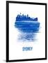 Sydney Skyline Brush Stroke - Blue-NaxArt-Framed Art Print