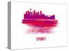 Sydney Skyline Brush Stroke - Red-NaxArt-Stretched Canvas