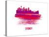 Sydney Skyline Brush Stroke - Red-NaxArt-Stretched Canvas