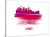 Sydney Skyline Brush Stroke - Red-NaxArt-Stretched Canvas
