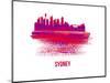 Sydney Skyline Brush Stroke - Red-NaxArt-Mounted Art Print
